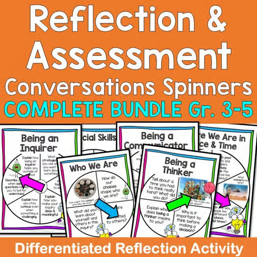 A Bundle IB PYP Assessment & Reflection Spinners SOLO Taxonomy: Grades 3-5