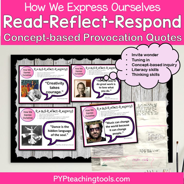 IB PYP How We Express Ourselves Provocations | Concept-Based Inquiry | Daily Quotes to Inspire Student Thinking