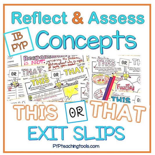 IB PYP Assessing Concepts - This or That Exit Slips