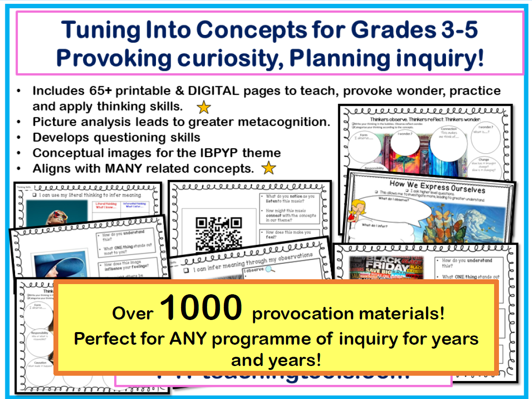 IB PYP CONCEPTS PROVOCATION BUNDLE FOR EVERY THEME