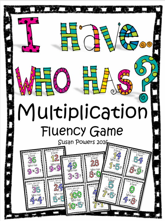 Multiplication Fluency Game with Bonus Division Set