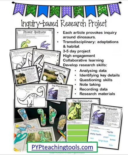 IB PYP Inquiry & Research Dinosaurs Adaptations for Little Kids