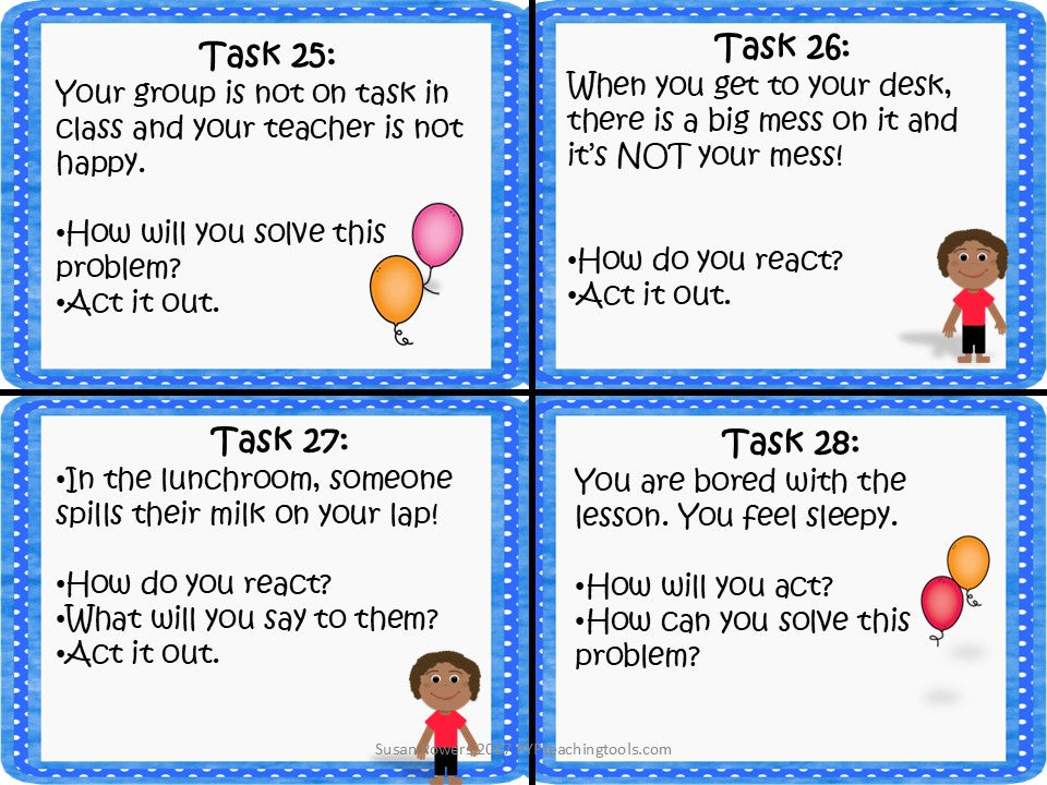 Approaches to Learning Social Skills Task Cards