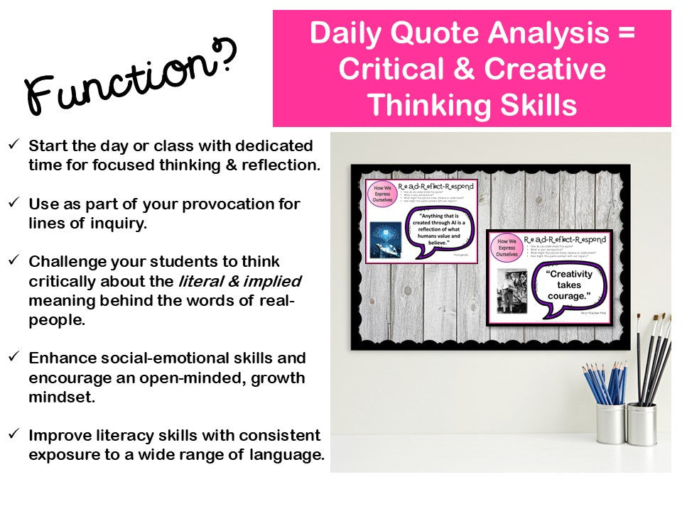 IB PYP How We Express Ourselves Provocations | Concept-Based Inquiry | Daily Quotes to Inspire Student Thinking