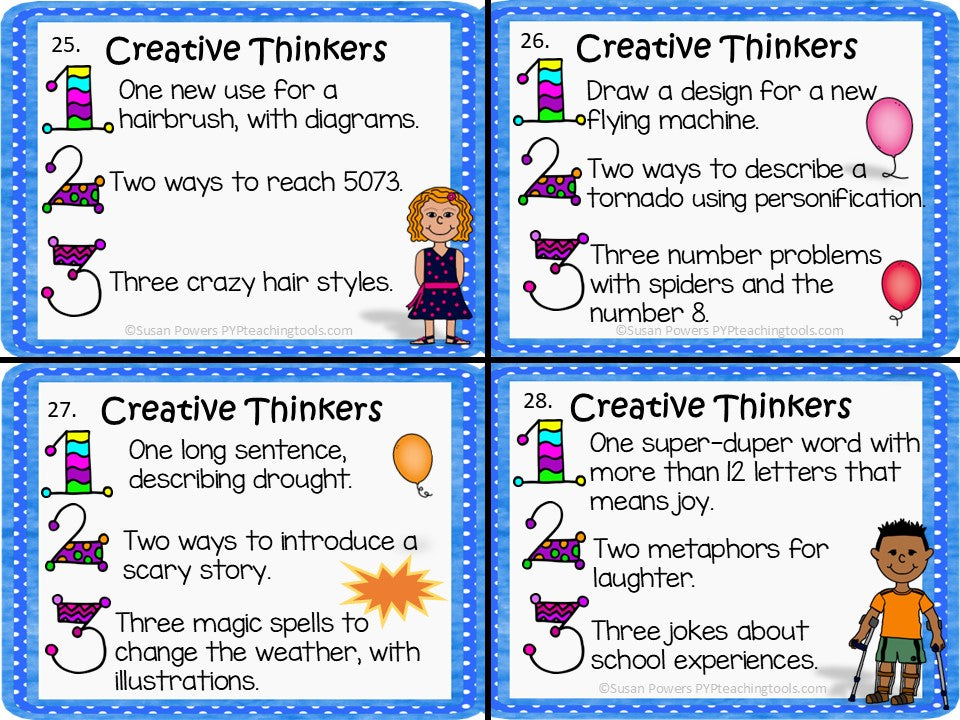 Creative Thinking Skills Task Cards