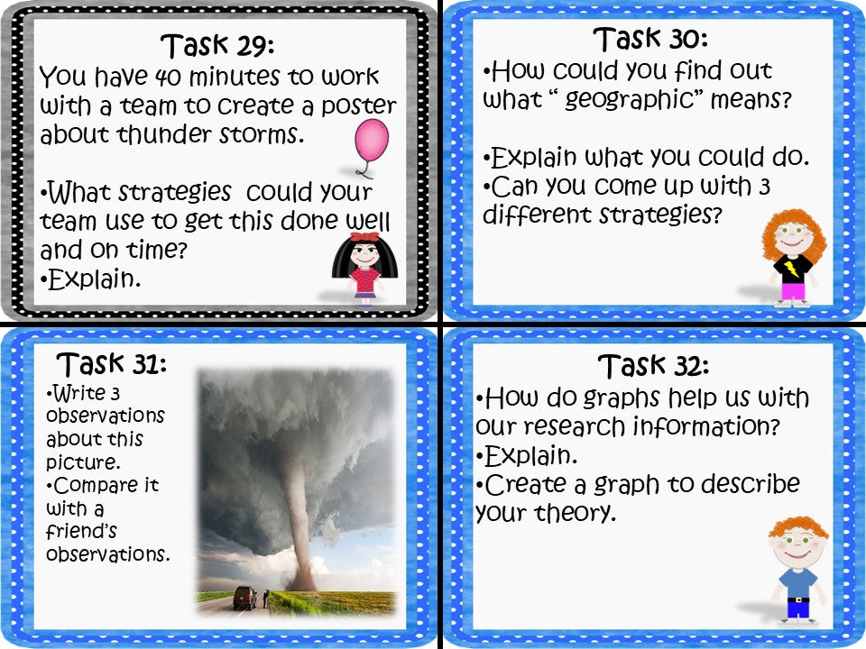 Research Skills Task Cards for the Inquiry-based Classroom