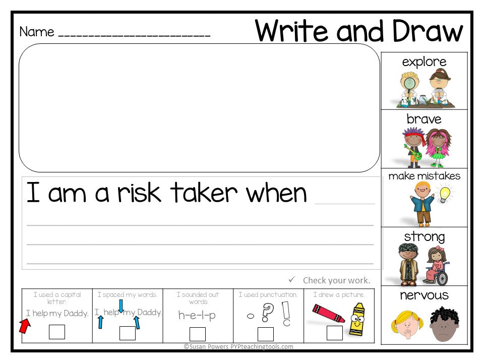 IB PYP Early Years Learner Profile Write & Draw