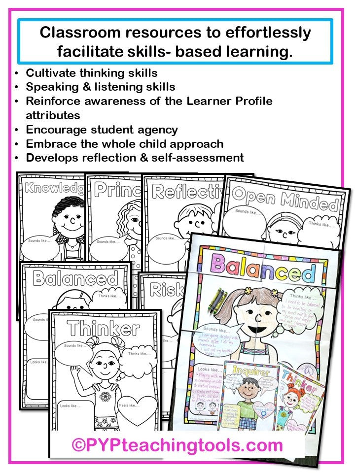 IB PYP Create Your Own Learner Profile Posters Project K-2