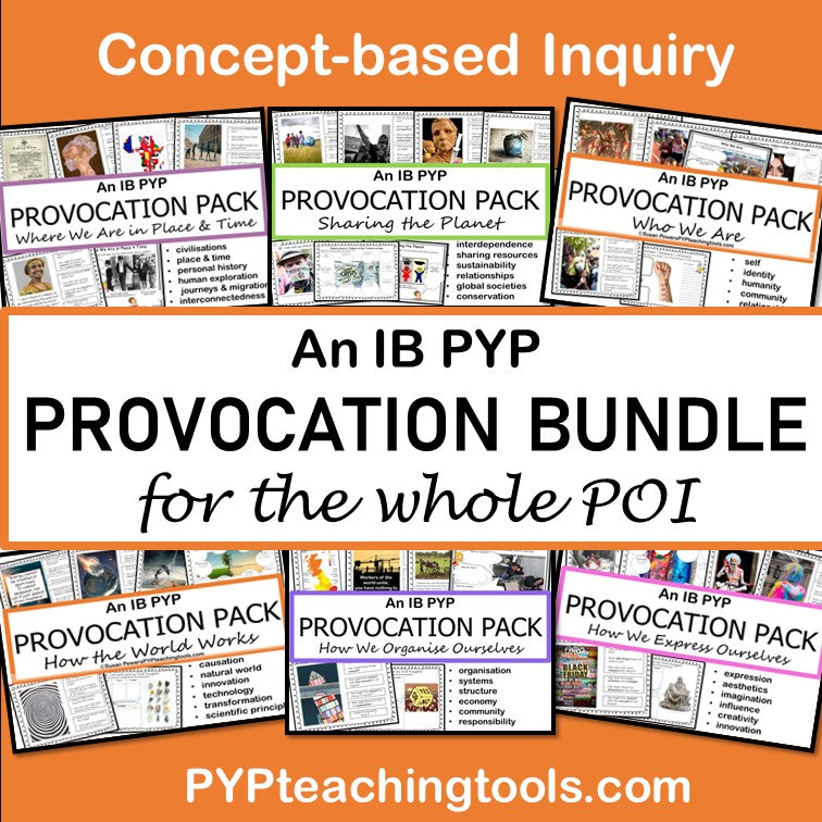 IB PYP CONCEPTS PROVOCATION BUNDLE FOR EVERY THEME