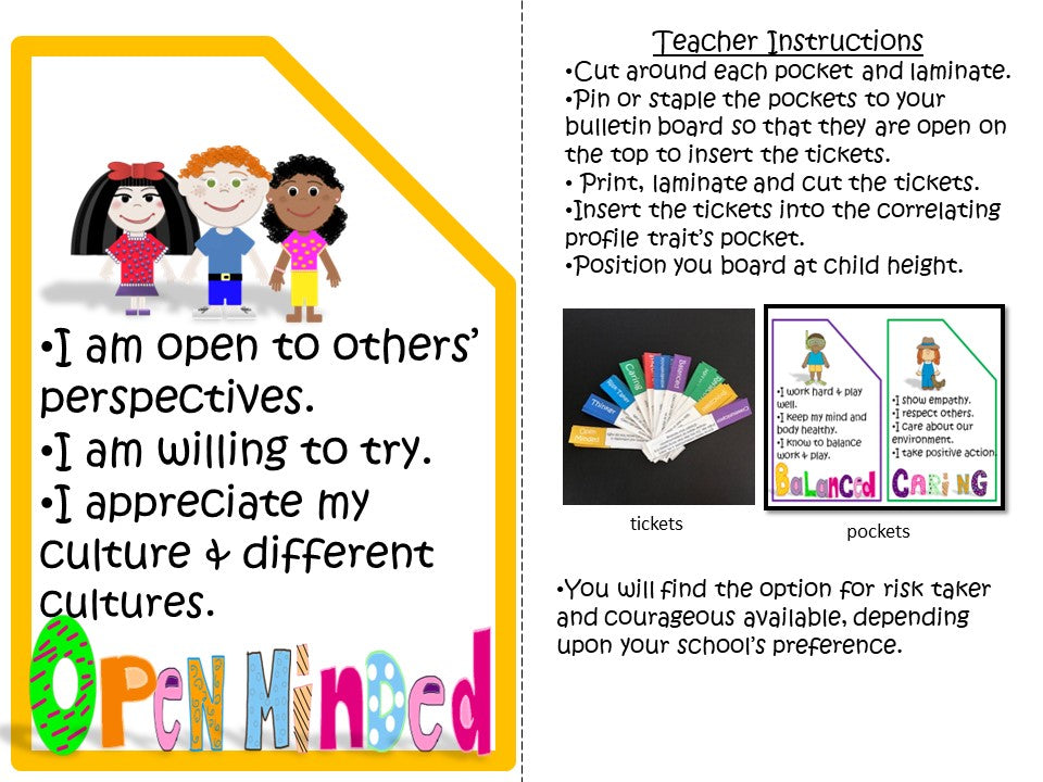 IB PYP LEARNER PROFILE INTERACTIVE BULLETIN BOARD