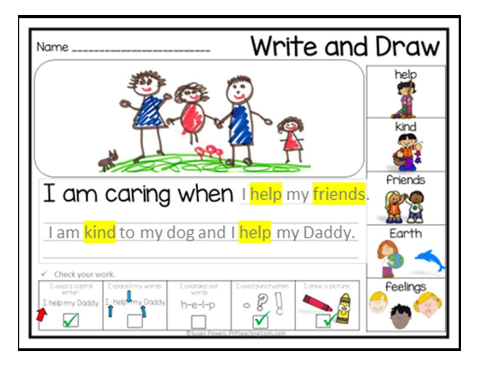 IB PYP Early Years Learner Profile Write & Draw