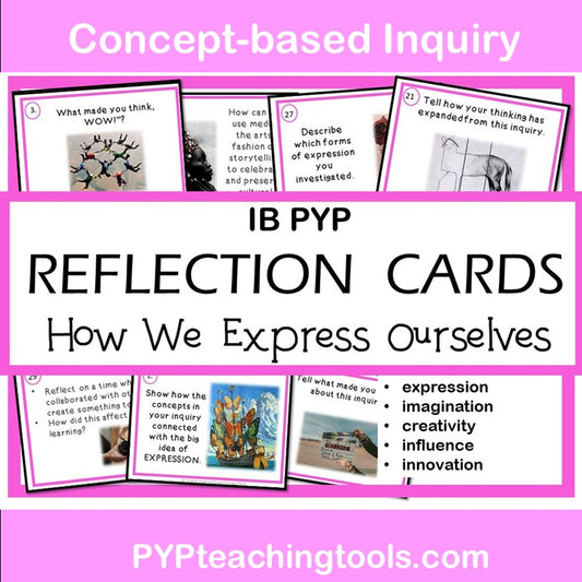 IB PYP How We Express Ourselves Reflect & Assess Concepts Cards