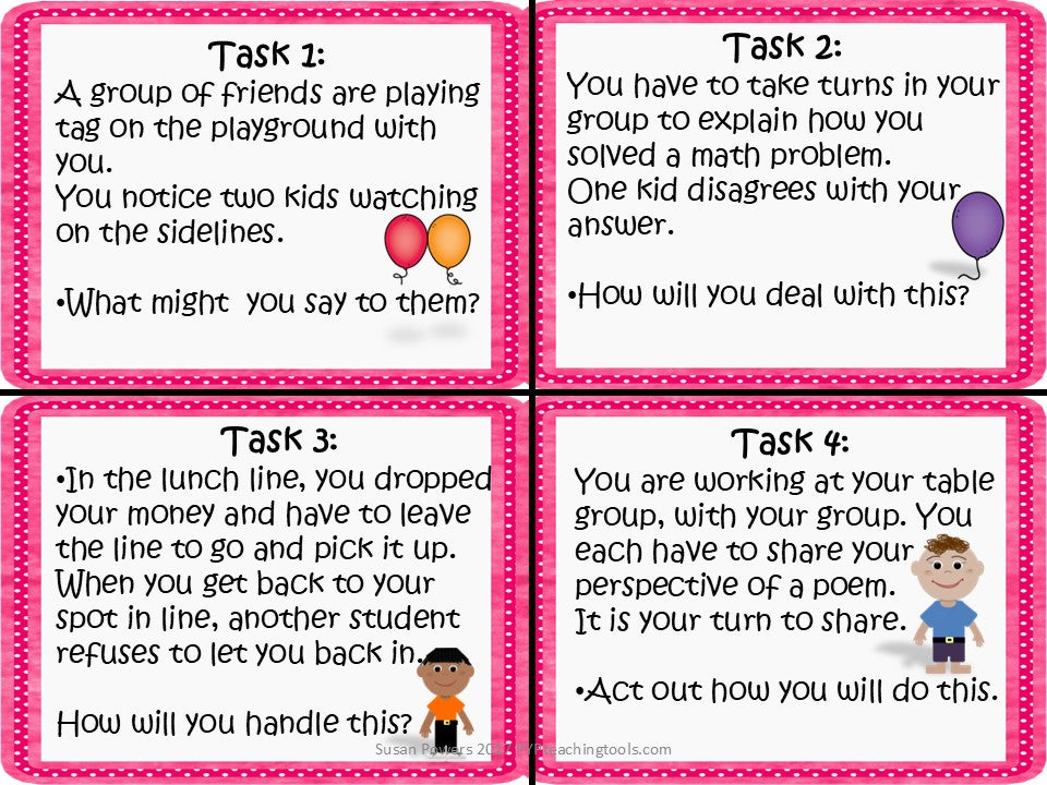 Approaches to Learning Social Skills Task Cards