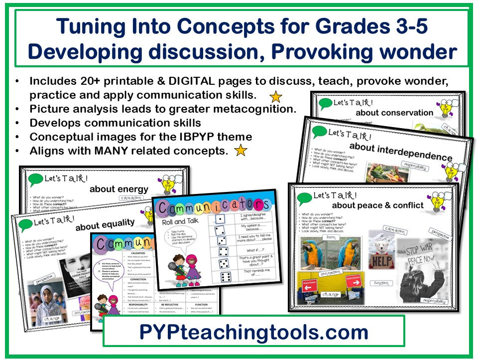 IB PYP Concept Discussion Mats for Sharing the Planet