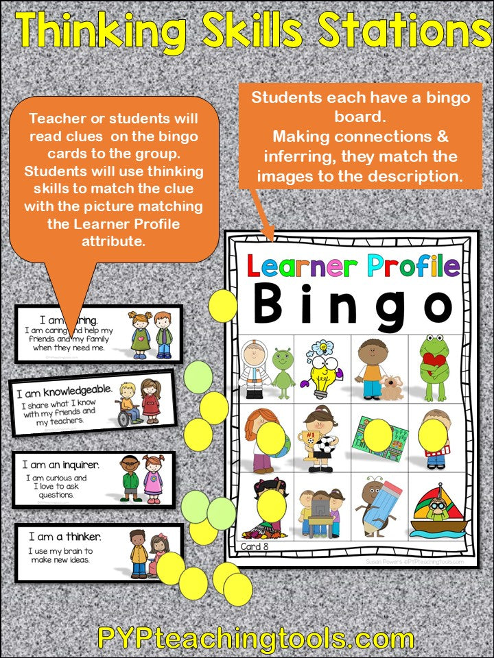 Learner Profile Bingo Activity for Little Kids