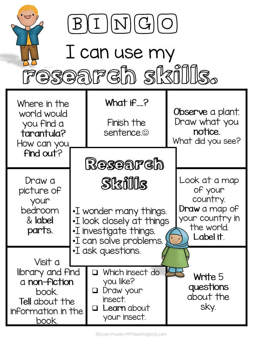 Approaches to Learning Skills Bingo for Little Kids