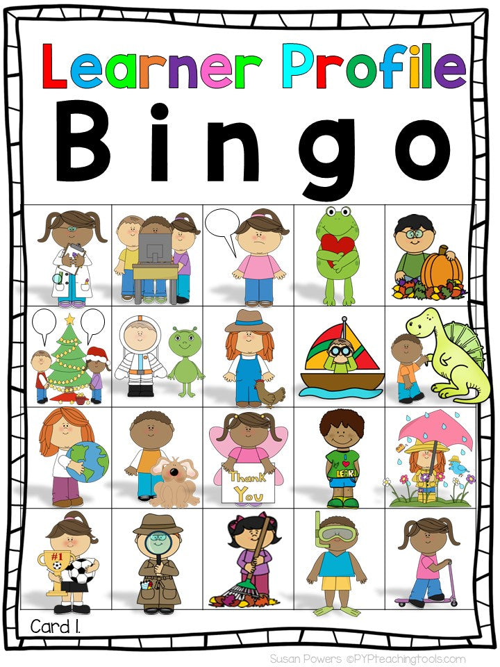 Learner Profile Bingo Activity for Little Kids