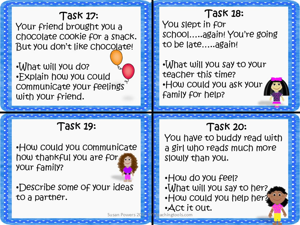 Communication Skills Task Cards